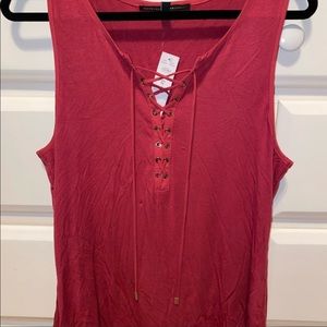 NWT white house black market bright pink tank top